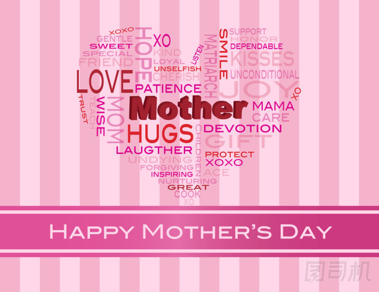 母亲一天词云贺卡图片