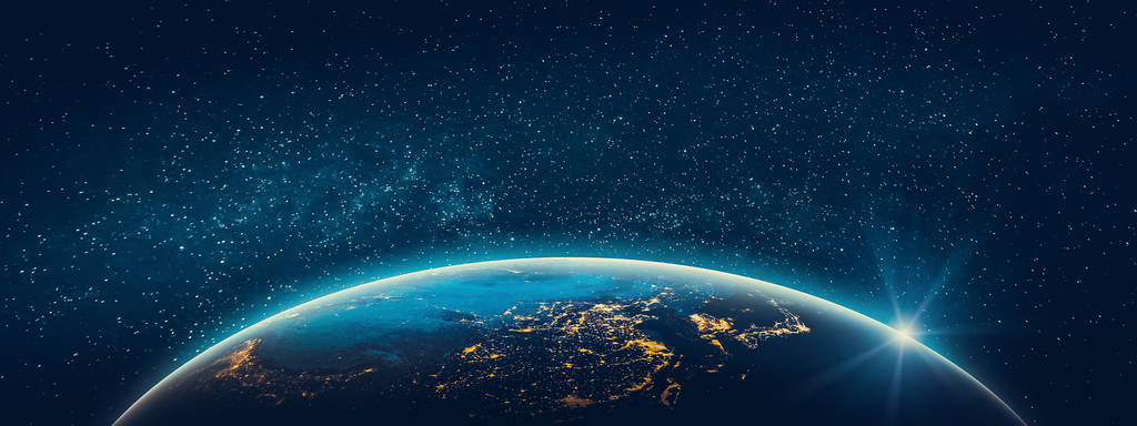 地球-亚洲城市灯光图片