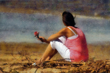 與上海灘蠟筆的玫瑰粉紅佳人