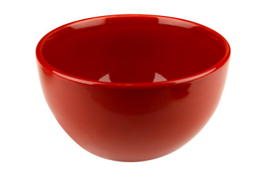 紅色空碗上白色隔離