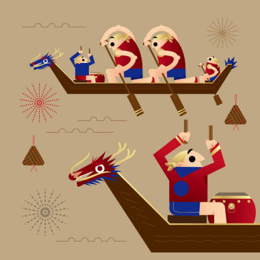 中国龙舟赛的图解图片