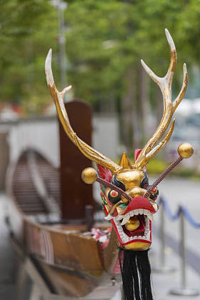 中国龙舟节龙舟上的龙头