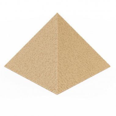 古老的金字塔在白色背景上孤立 古老的金字塔在白色背景上孤立