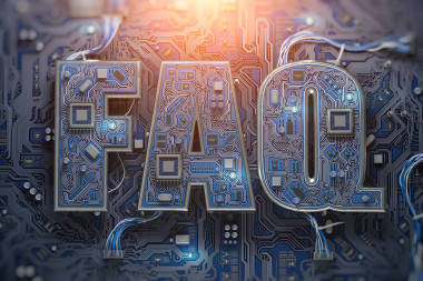 faq 常見問題概念。在計(jì)算機(jī)主板上以電路板的形式出現(xiàn)。3d 插圖