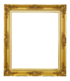 在白色背景上的金色框