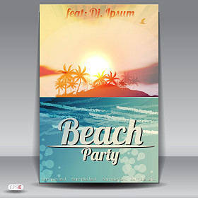 夏季海滩派传单