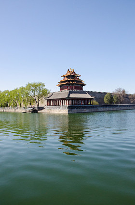 在北京，中国的古代紫禁城墙