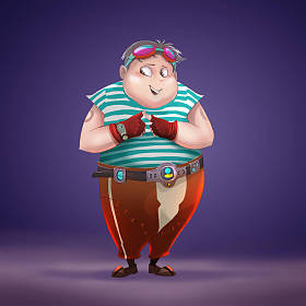 有趣的胖男孩插图的特写视图图片