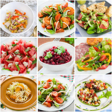 健康沙拉的抽象拼貼畫(huà)照片