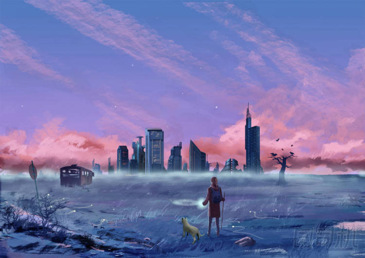 魔法城市插圖特寫視圖