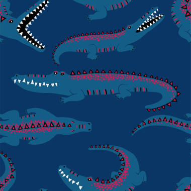 有趣的鳄鱼无缝模式