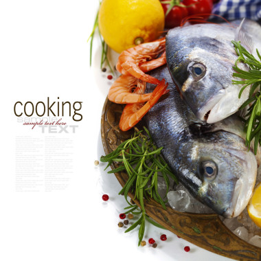 在冰上新鮮的海鮮