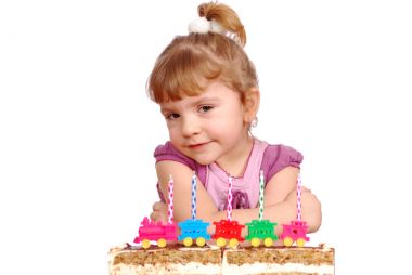 生日蛋糕的小女孩 生日蛋糕的小女孩