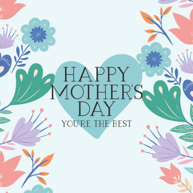 愉快的母親天卡片與草本心臟框架