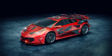 無品牌通用概念車的三維渲染圖片