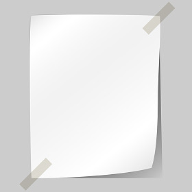 空白的白色纸张粘在墙上