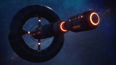 3d 渲染。外星宇宙飛船概念