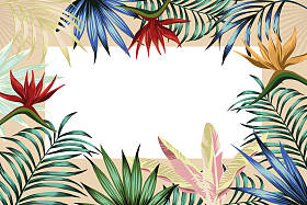 热带框架横幅抽象花叶子