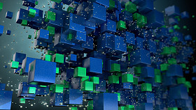 多维数据集的粒子背景