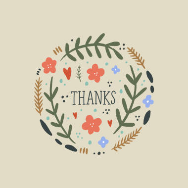 优雅的卡片, 感谢文字与手绘图案, 野花。涂鸦花卉夏季设计的假期。海报或明信片。向量