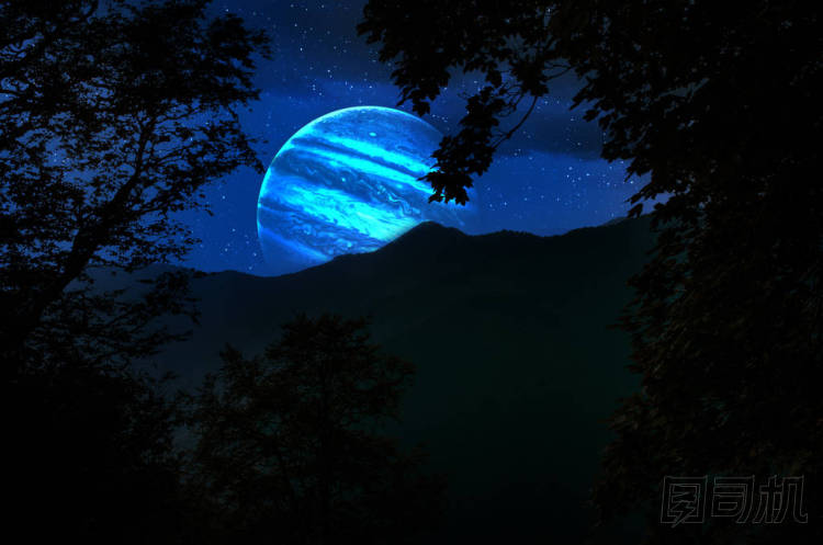 行星地球,土星和木星在宇宙云 - 這張圖片的元素由美國(guó)宇航局提供
