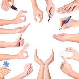 手手势设置孤立图片