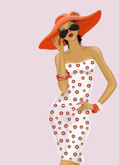 一頂紅色帽子的女孩圖片