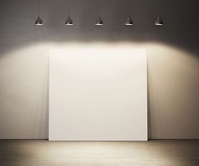 空白纸张海报的房间
