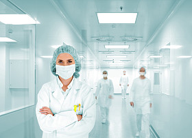 在现代医院实验室，医生组科学家团队