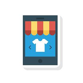 电子商务购物在线矢量插图 