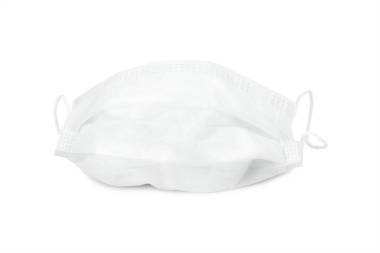 在白色背景上隔離的流感面膜。污染防治口罩。（剪切路徑)