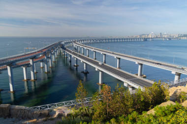 夏末大連星海灣的秀麗風光