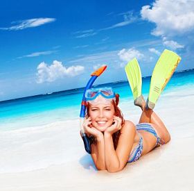 快乐潜水员的女人图片