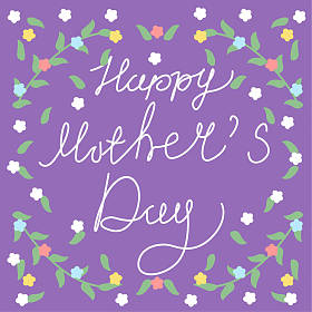 贺卡与叶子，鲜花为母亲节设计模板