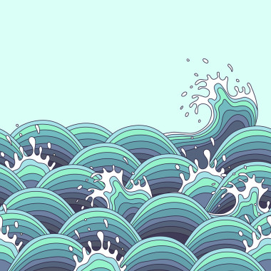海面波背景中的裝飾風(fēng)格.