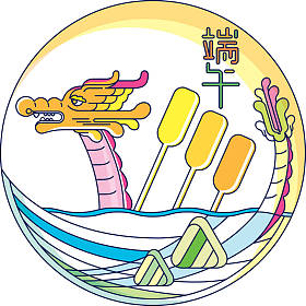 端午节图标设计矢量插图图片