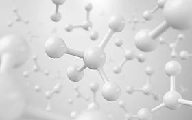 白色分子或原子，科学或医学背景的抽象清洁结构，3D渲染