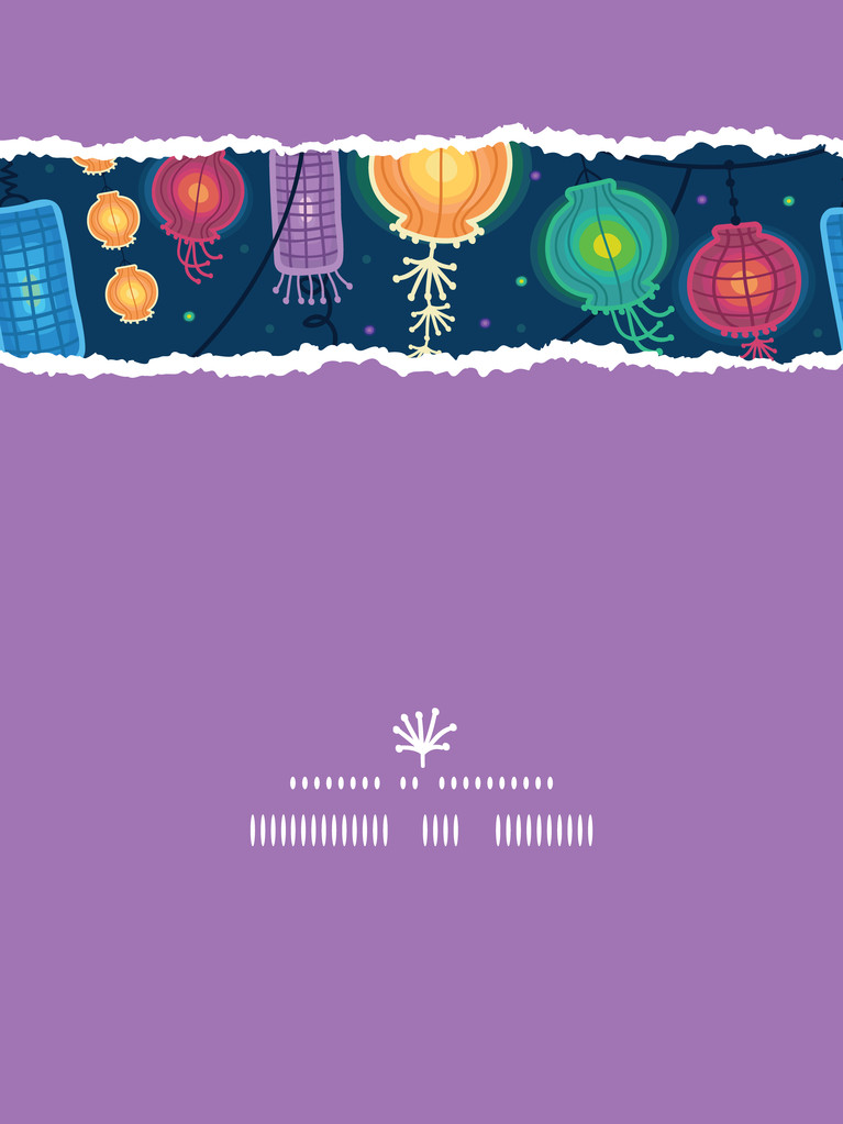 发光灯笼垂直撕下无缝图案背景 发光灯笼垂直撕下无缝图案背景