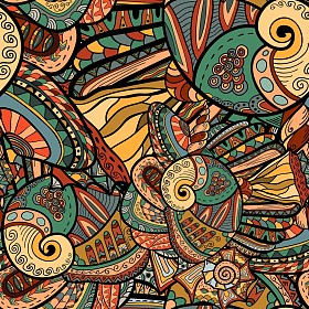 与海洋居民无缝抽象图案照片