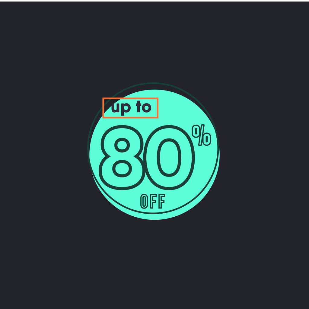 折扣高达80%的标签矢量模板设计插图