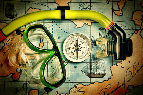 掩码与地图上浮潜图片