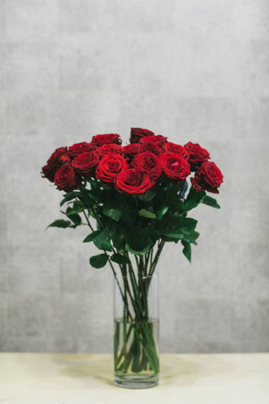 大紅玫瑰花束特寫