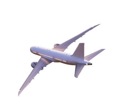 白色背景上隔離的商用噴氣式飛機(jī)