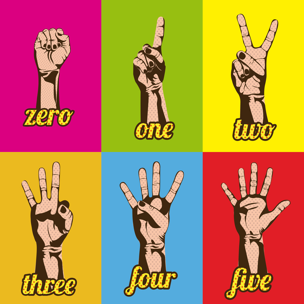 数字和手照片 数字和手照片