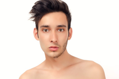 男子陰影享受日出圖片