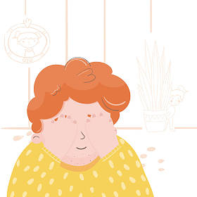 父亲与女儿玩捉迷藏的插图图片