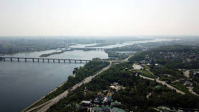 大城市的真棒鸟瞰图。基辅， 乌克兰