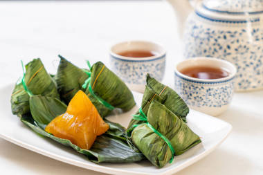 粽子或中國(guó)傳統(tǒng)糯米水餃圖片
