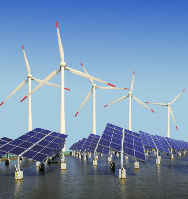 太陽(yáng)能板和風(fēng)力發(fā)電機(jī)圖片