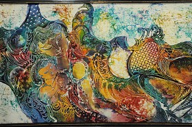 在一堵墙上绘画艺术图片